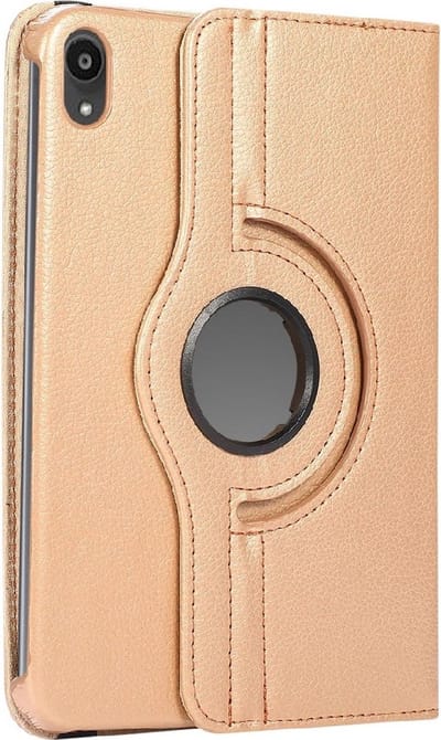 Draaibaar Tablethoes met Standaard geschikt voor Apple iPad Mini 6 | Tabletcase Bookcase met regelbare standen | Tablet Hoes Hoesje met 360 graden Rotatie - Goud