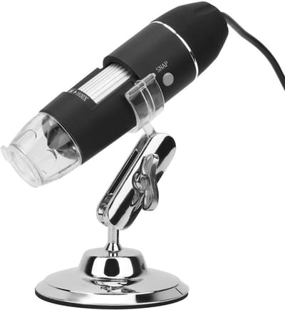 Allecto - Elektronenmicroscoop - Digitale microscoopcamera - HD-handmicroscoop met beugel - USB 5 V DC - Geschikt voor planteninspectie - 1600X v