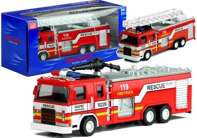 Speelgoed auto - brandweerauto - met ladder & spuitkanon - 16,5x4,5x6,5 cm