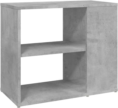 Bijzettafel Hout - Opbergtafel Kleine Tafel - Woonkamer Organiseren - Twee Opbergplanken - 60 x 30 x 50 cm - Betongrijs