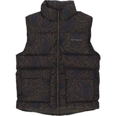 Springfield Vest mouwloos donsjack voor heren Paisley print/plant/zwart