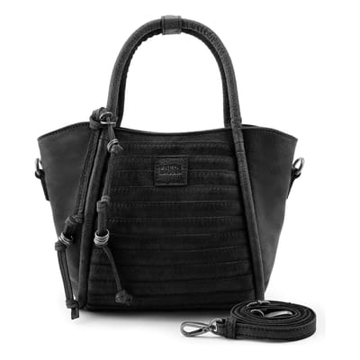 FREDsBRUDER Leren handtas schoudertas All In Layer Handbag Black zwart