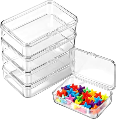 Opbergdozen Set van 4 met Deksel, Transparant PP Plastic voor Schroeven, Kralen en Sieraden