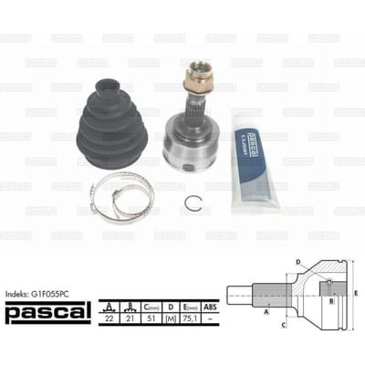 Homokineet reparatie set, aandrijfas PASCAL G1F055PC