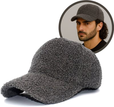 Flipflop Club® Teddy Baseball Cap | Grijs | Zachte Cap | Vacht | Verwarmende Pet | Dad Cap | Petje | Cadeau | Lamswol | Fur | Bont | Unisex | Accessoires voor winter
