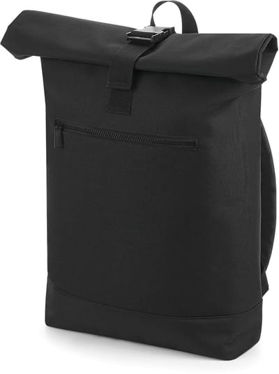 Roll-Top Rugzak – Waterafstotend – 20L – Laptopvak – Lichtgewicht & Stevig – Zwart – Voorvak met Rits – Comfortabele Schouderbanden