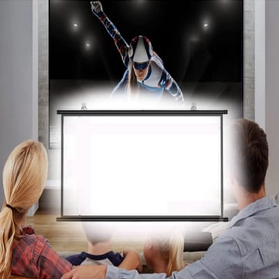 Projectiescherm Vloer - Mobiel Scherm - Filmavond Thuis - Draagbaar 16:9 formaat - 4K Ultra HD - Wit