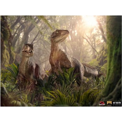 Iron Studios Just The Two Raptors Deluxe Jurassic Park Art Scale 1/10 Collectible Statue (20cm)