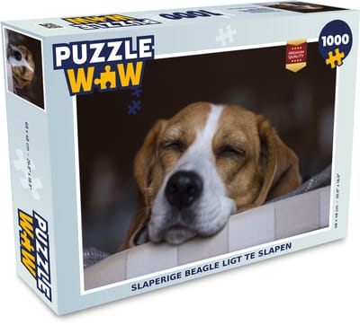 Puzzel Slaperige Beagle ligt te slapen - Legpuzzel - Puzzel 1000 stukjes volwassenen
