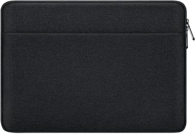 Dailygoods - 15-16 Inch Laptop Sleeve Case Compatibel met 15”/16” MacBook Air Pro M4/M3/M2/M1 15" Surface Laptop 6/5/4/3, Slanke Waterdichte Polyester Laptop Hoes met Zak, Zwart