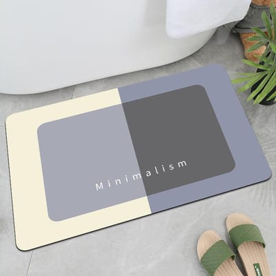 Moderne Eenvoudige Toilet Diatomeeënaarde Mat Geometrisch Patroon Badkamer Antislip Mat Bad Absorberende Voetmat 40*60cm
