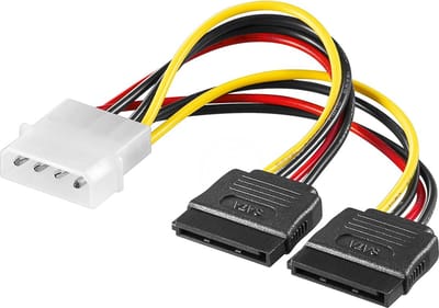 Goobay Pc Y-stroomkabel/stroomadapter, 5.25-stekker naar 2 x SATA