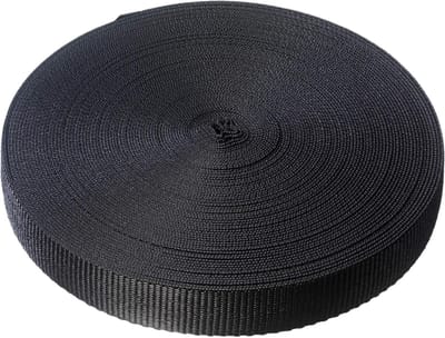 Webbing Rollen - Bandjes Lashing - Riemen Maken - 440kg Breeksterkte - 25mm x 50m - Zwart