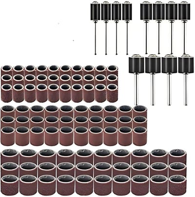 Dailygoods- Schuurband 102 Stuks - Schuurpapierband - Roterende Schuurring - Slijppolijstgereedschap - Voor Keramiek/Hout/Glas - Gemaakt van Staal/Koperzand - Schuurpapier