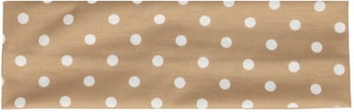 Haarsoires Haarband Stof 7cm – Stippen Print – Jersey – Wit Bruin