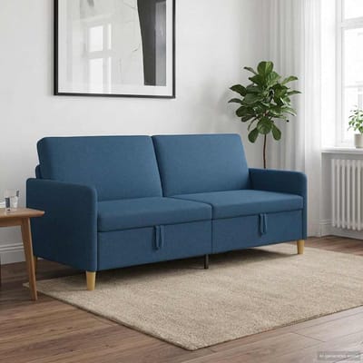 vidaXL - Sofa - met - Opbergruimte - Blauw - 192 - x - 78 - x - 87 - cm - Polyester
