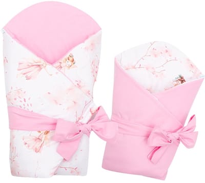 New Baby Fairies wikkeldeken 80x80 cm - Babywikkel roze