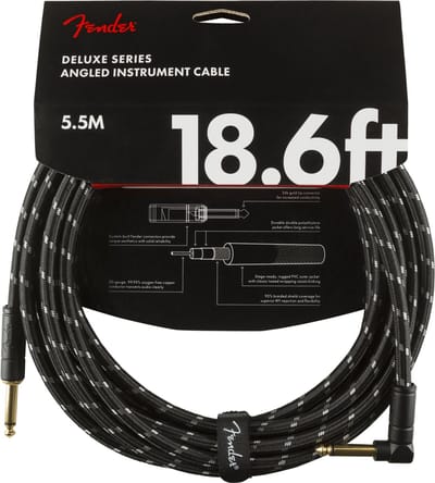 Fender Deluxe Series Instrument Cable S>A 5.5m (Black Tweed) - Instrumentenkabel