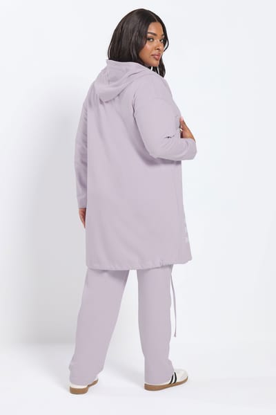 Yours Paarse 'Brklyn' Slogan Longlinehoodie Size 46