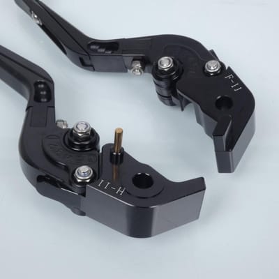 Levier frein droit Myra pour Moto Honda 750 Vt C2B Shadow 2011 à 2014 alu CNC noir repliable / paire Neuf