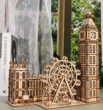 Mechanisch Houten 3D Model | Londen Big Ben, Parliament & London Eye Bouwset (321 Stukjes)