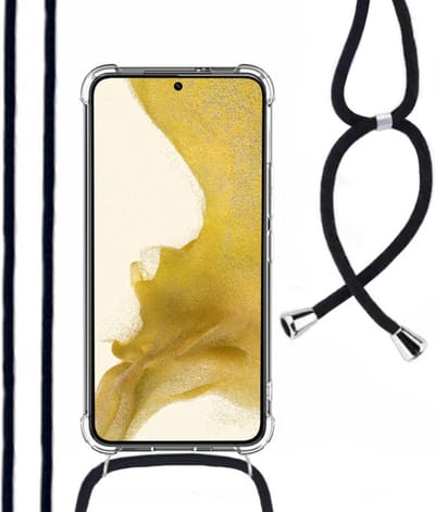Hoesje Met Koord Geschikt Voor Samsung S22 - Lennexo Shockproof Hoesje Transparant Met Koord