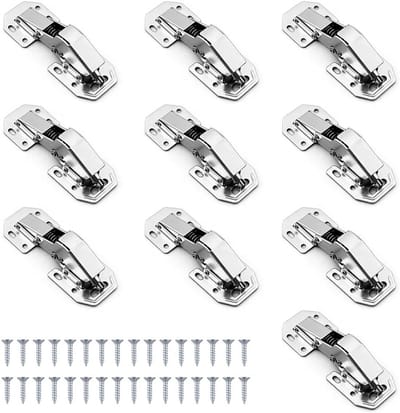 SnelShoppen - Pack van 10 90° Soft Close Scharnieren, 10cm Verborgen Keuken Deurscharnieren, Kast Scharnieren, Schroef Scharnieren, Geschikt voor Lame