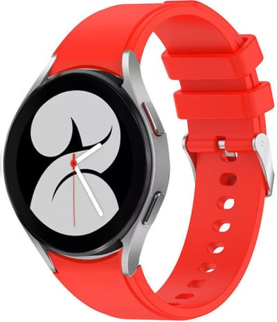 Strap-it Siliconen bandje perfect fit - geschikt voor Samsung Galaxy Watch 7 (40 & 44mm) / Galaxy Watch 6 40 & 44mm / Watch 6 Classic 43mm & 47mm / Watch 5 40 & 44mm / Watch 5 Pro / Watch 4 / Watch 4 Classic / Watch FE - knalrood