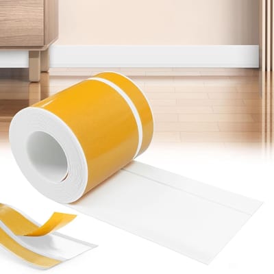 Dailygoods- Plint 60 mm x 15 m - Zelfklevend - Waterdicht - Vuilafstotend - Schimmelbestendig - Hoogwaardig PVC - Wandplint