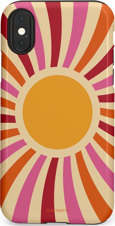 Casetastic Hoesje Geschikt voor Apple iPhone X/Xs - Stijlvolle Beschermende Duo-layer Case - Retro licht