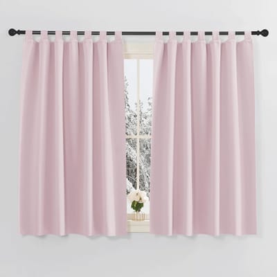 Roze Ondoorzichtige Gordijnen met Lussen voor Slaapkamer en Woonkamer - Thermische Isolatie, 140x145 cm, 2 Stuks