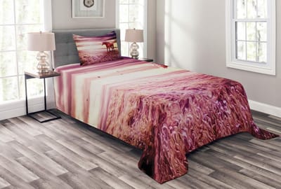 ABAKUHAUS Tagesdecke Set – 170x220 cm – Getrocknete Rose Dunkle Magenta