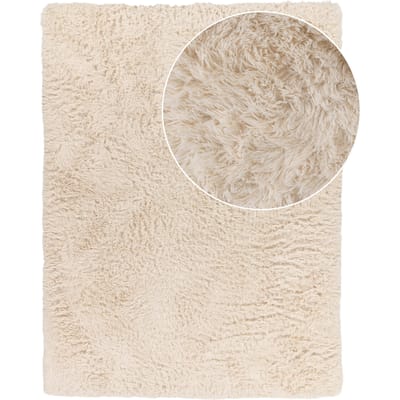 Hoogpolig tapijt Silvana crème 60x100 cm