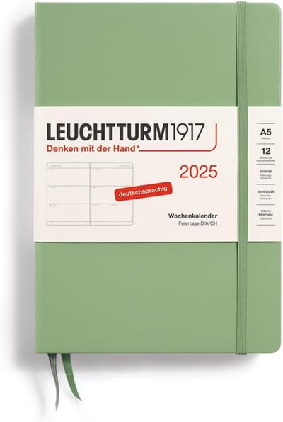Weekkalender 2025 Medium A5 Hardcover - 12 Maanden Planner, Gelinieerd Papier