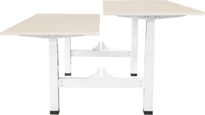 Sedero Elektrisch verstelbaar duo bureau - 160x80 cm - Two dual motor - Wit met Licht eiken