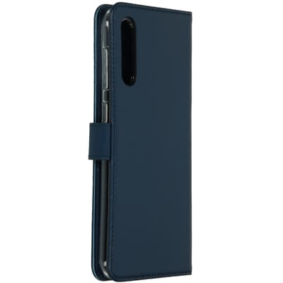 Selencia Hoesje - Geschikt voor Samsung Galaxy A30s / A50 - Echt Lederen Bookcase - Blauw