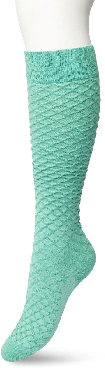 Bonnie Doon Bio Kabel Kniekousen Dames Groen maat 36/42 - Kabel patroon in Ruit Vorm - Biologisch Katoen - Uitstekend draagcomfort - Cable Knee High - OEKO-TEX - Gladde Naden - Duurzaam Huidvriendelijk Bio Katoen - Malachite Green - BP211506.277