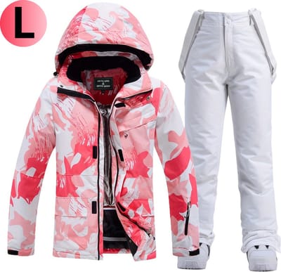 Livano Skipak - SkiBroek - Skijas - Ski Suit - Wintersport - Dames - 2-Delig - Wit - Maat L