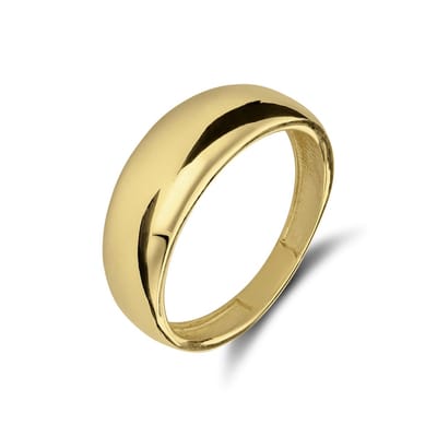 Lucardi Dames 14 karaat geelgouden ring breed - Ring - 14 Karaat Goud - Goud - 15.50 / 49 mm