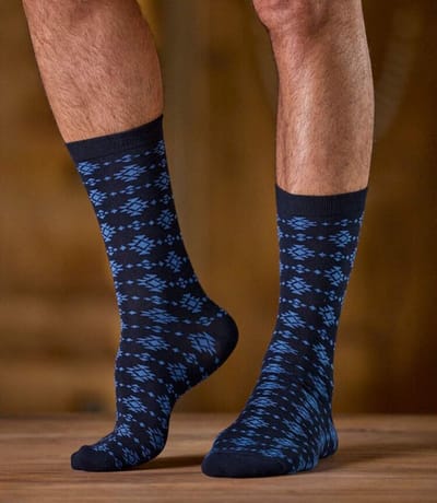 ATLAS FOR MEN - Set van 5 Paar Sokken met Jacquardmotief - Heren - Verkrijgbaar in grote maten - 43/46