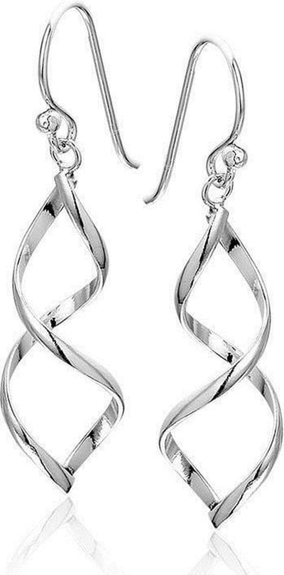 Montebello Oorbellen Leymus - 925 Zilver gerhodineerd - Spiraal - 40mm