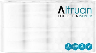 Toiletpapier 3-laags - Zacht WC papier - Dagelijks Huishouden - Extra Scheurvast - 8 Rollen 250 Vellen - Wit