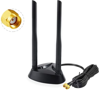 Wifi Antenne - Signaalversterker - Stabiel Internet - Dubbele Frequentie Antennes - 1.2 Meter Kabel - Zwart