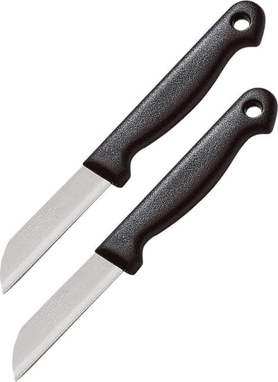 Westmark Set van 2 schilmesjes, met recht lemmet, lemmetlengte: elk 6,5 cm, roestvrij staal/kunststof, Techno, zilver/zwart, 13512280