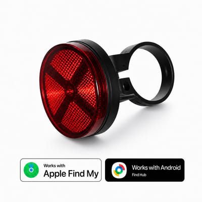 GPS tracker fiets – Werkt met Apple Find My & Android Find Hub - Inclusief GPS tracker - Fietsreflector - Zonder abonnement - Onbeperkte lokalisering - Vervangbare batterij - Met geluidssignaal - Fiets tracker - Anti diefstal - Waterdicht