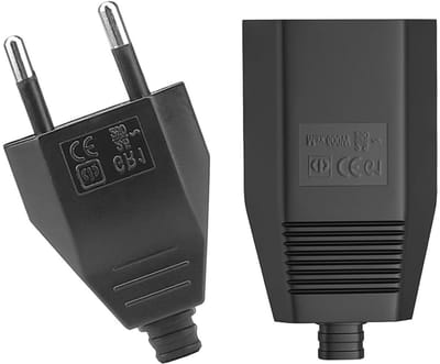 Platte Eurostekker 2-polig met Koppeling - 250V 2,5A - Zwart