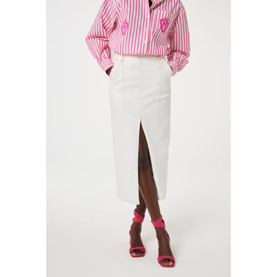 Fabienne Chapot Dominique Skirt Cosy White Maat: 40 | Midi Rokken Outlet | Dames | Wit
