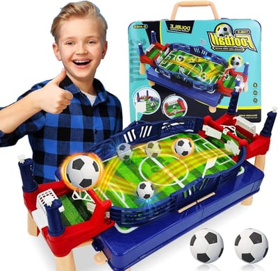Mini tafelvoetbalspel voor binnen, ideaal voor gezinsplezier, sportieve competitie en tafelspellen met vrienden