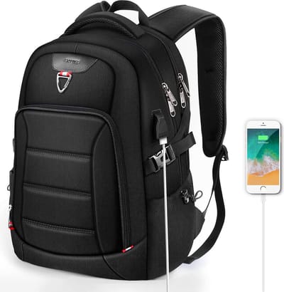 HOMIEE Zakelijke Laptoprugzak 15,6 inch - Anti-diefstal Laptoptas met USB-oplaadpoort - Waterbestendige Schooltas Dagrugzak - Voor Schoolwerk College Computer - Unisex - HOMIEE Winkel