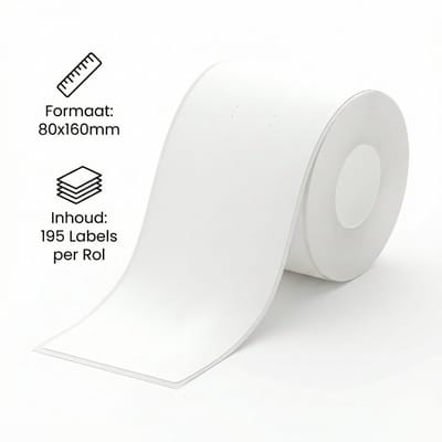 Niimbot - Labels/Etiketten K3 - 80x160mm - 195 vellen - Wit